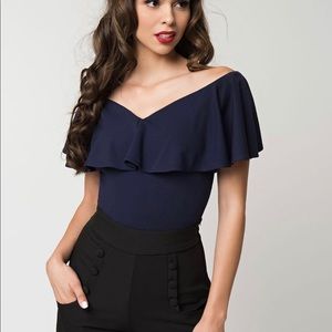 Off Shoulder Ruffle Frenchie Top